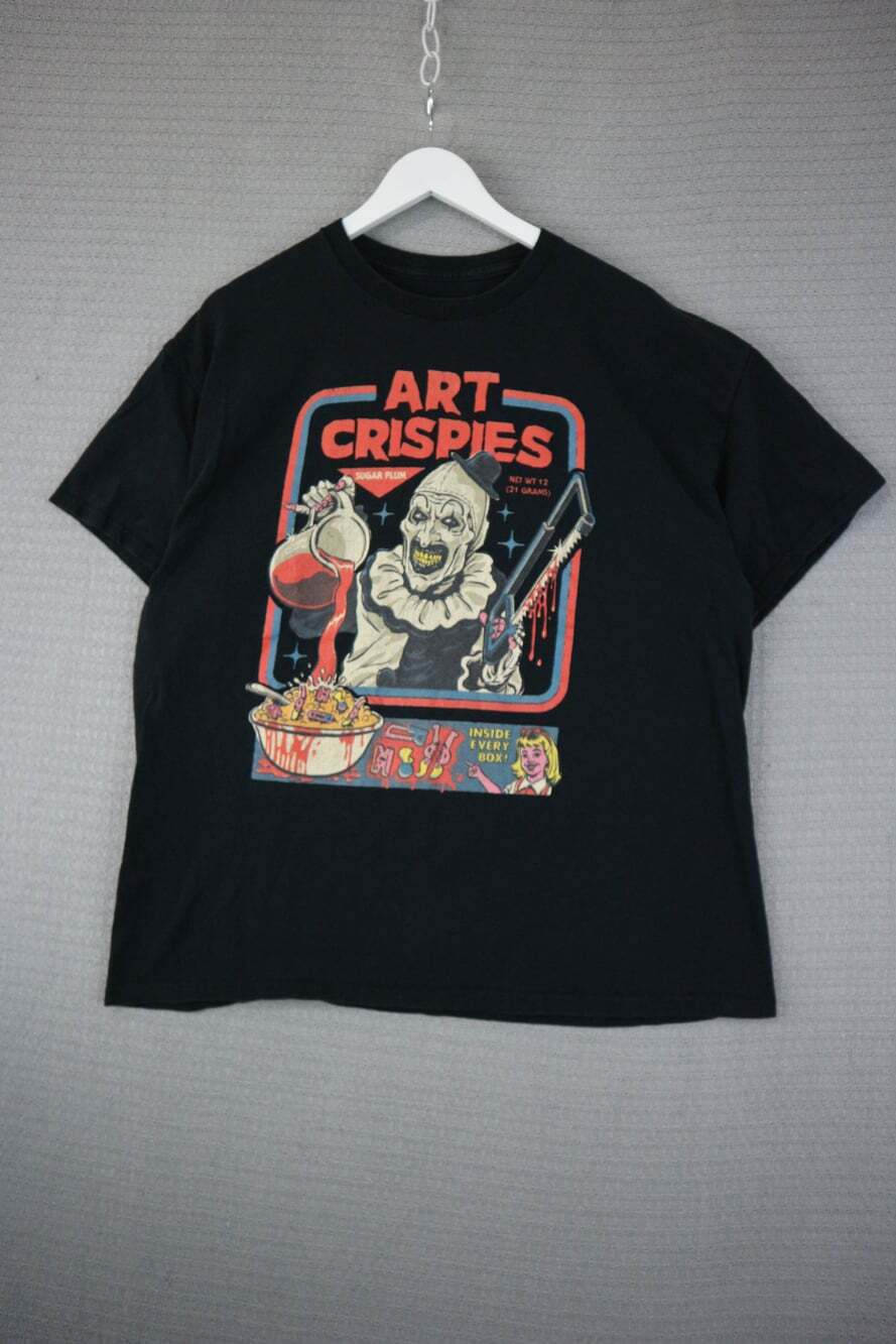 Terrifier Art Crispies Black Graphic T-Shirt Men's Size XL Short Sleeve Horror M